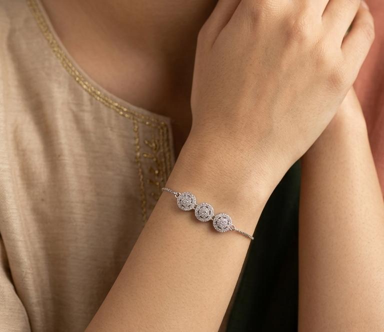 345 The Triple Halo Pave Bracelet