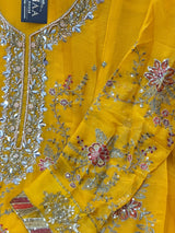 1439 Maria-B Unstitched Partywear - Yellow