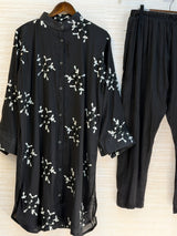 1466 Korean Floral CoordSet - Mehendi Green