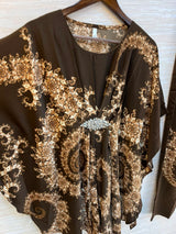 1201 Kaftan Coord Set - Dark Chocolate