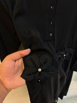 1202 Floral Patch Work Coord Set - Black