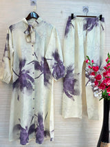 1192 Floral Printed Coord Set -  Lavender