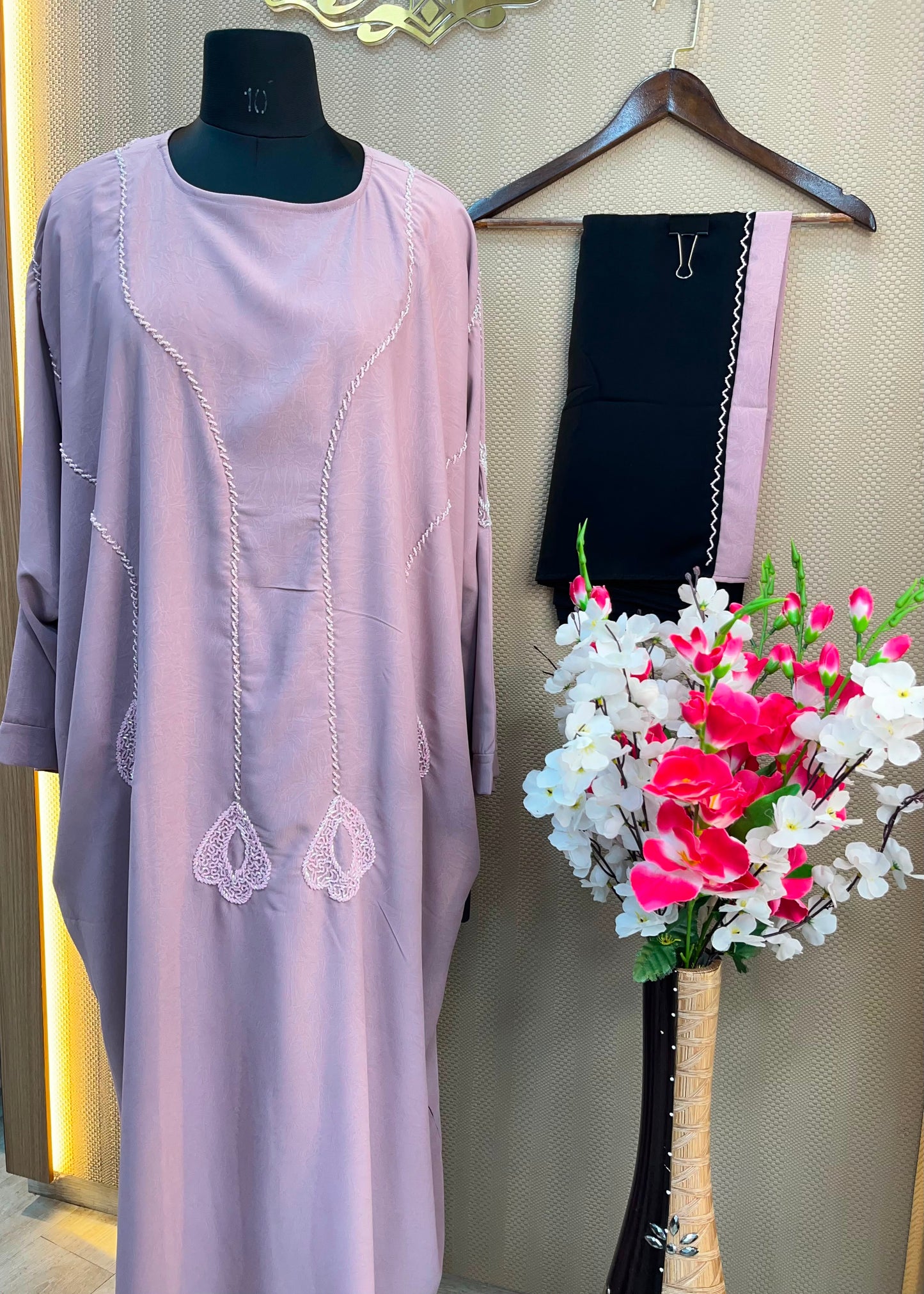 1119 The Premium Abaya - Dusty Lilac