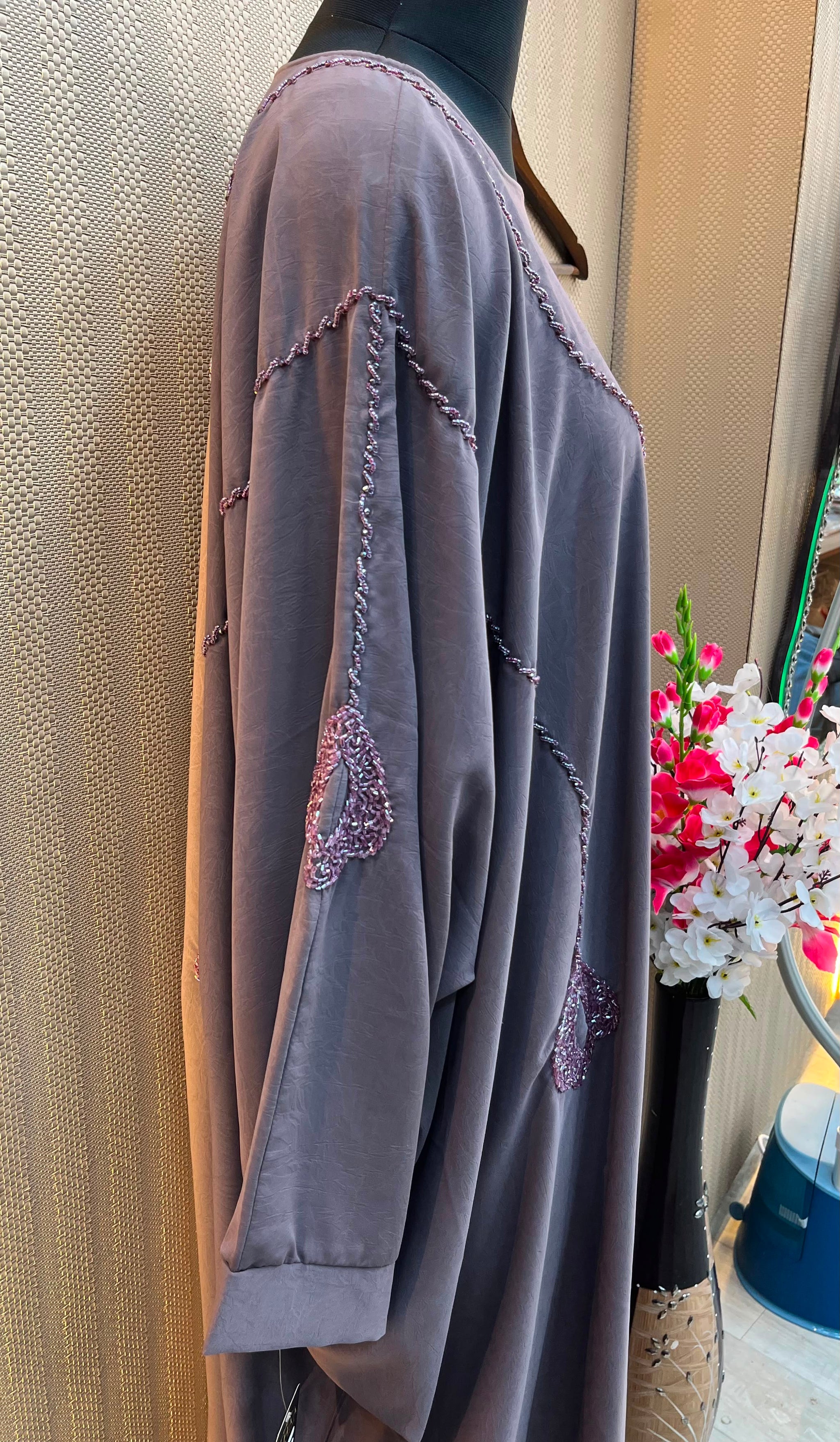 1119 The Premium Abaya - Slate Gray
