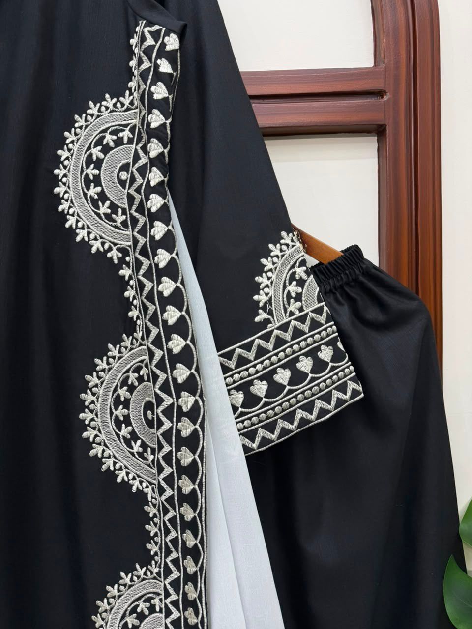 1338 Pakistani Embroidered Coord Set - Black