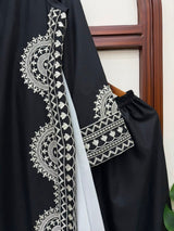 1338 Pakistani Embroidered Coord Set - Black