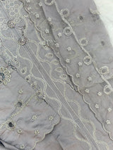 652 Pakistani Cut-Work Embroidery - Ash Lilac