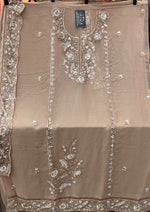 1447 Pakistani Unstitched Partywear - Dark Peach