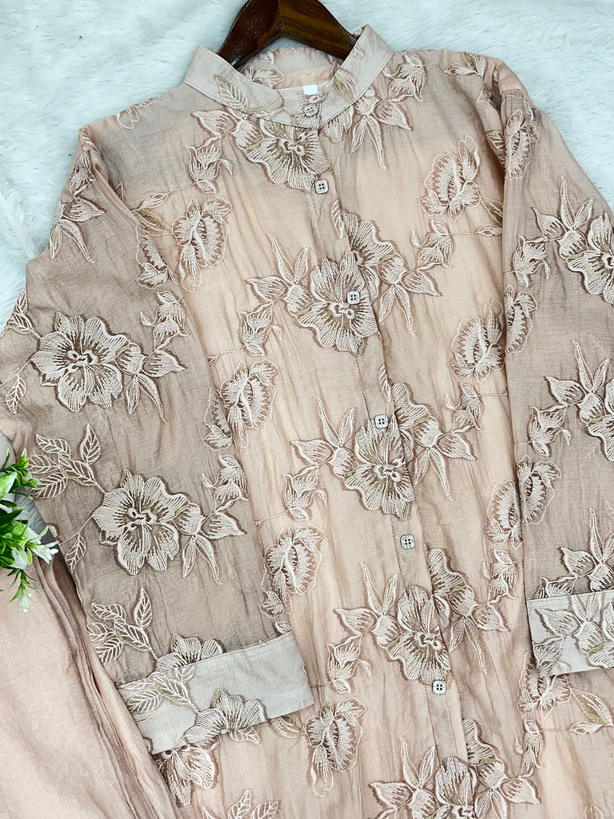 1401 Korean Floral CoordSet - Peach