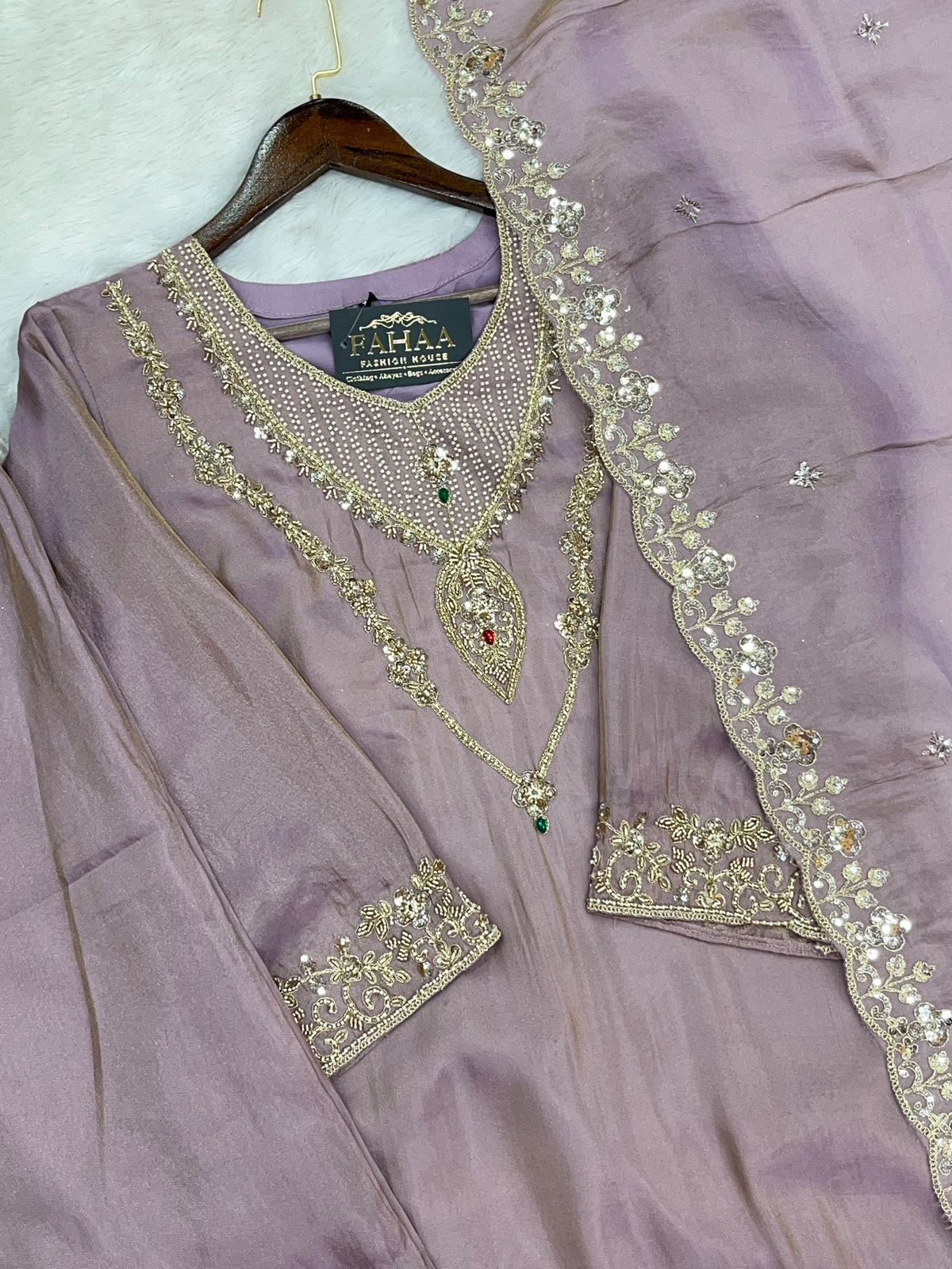 1425 Pakistani Sharara Set - Lilac