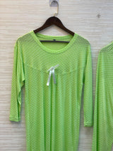 1014 Korean Bow Night Wear - Lime Green