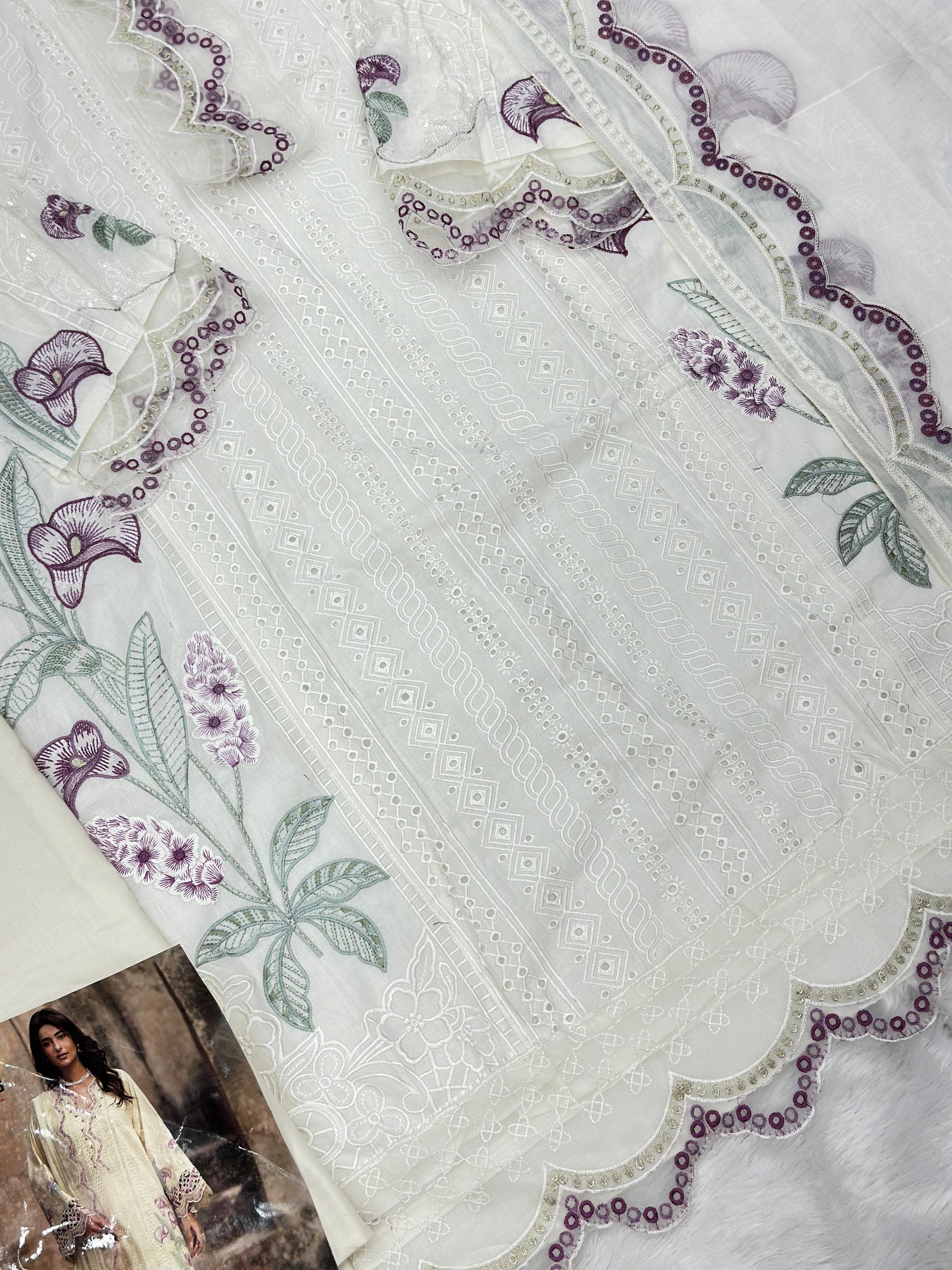 838 Adan Libas Pakistani Unstitched Lawn Suit