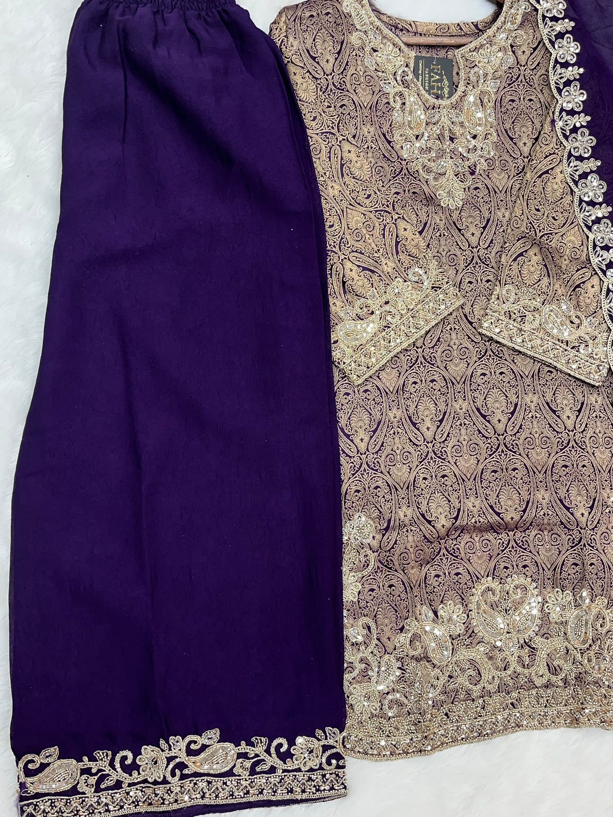 1423 Banarasi Readymade Suit - Royal Purple