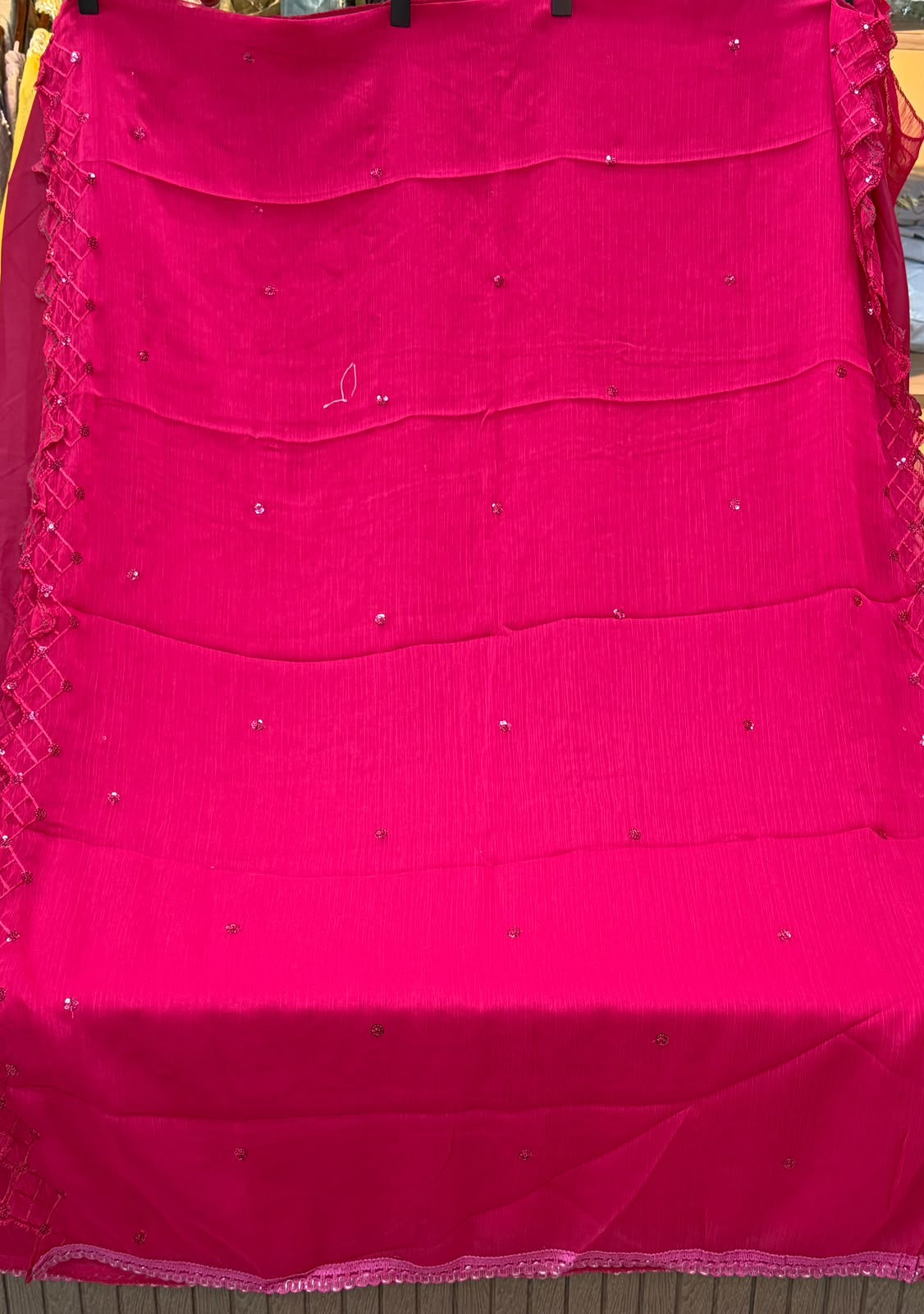 1442 Motifz Unstitched Partywear - Rani Pink