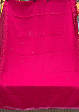 1442 Motifz Unstitched Partywear - Rani Pink