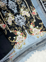 1449 Pakistani Embroidered Suit - Black