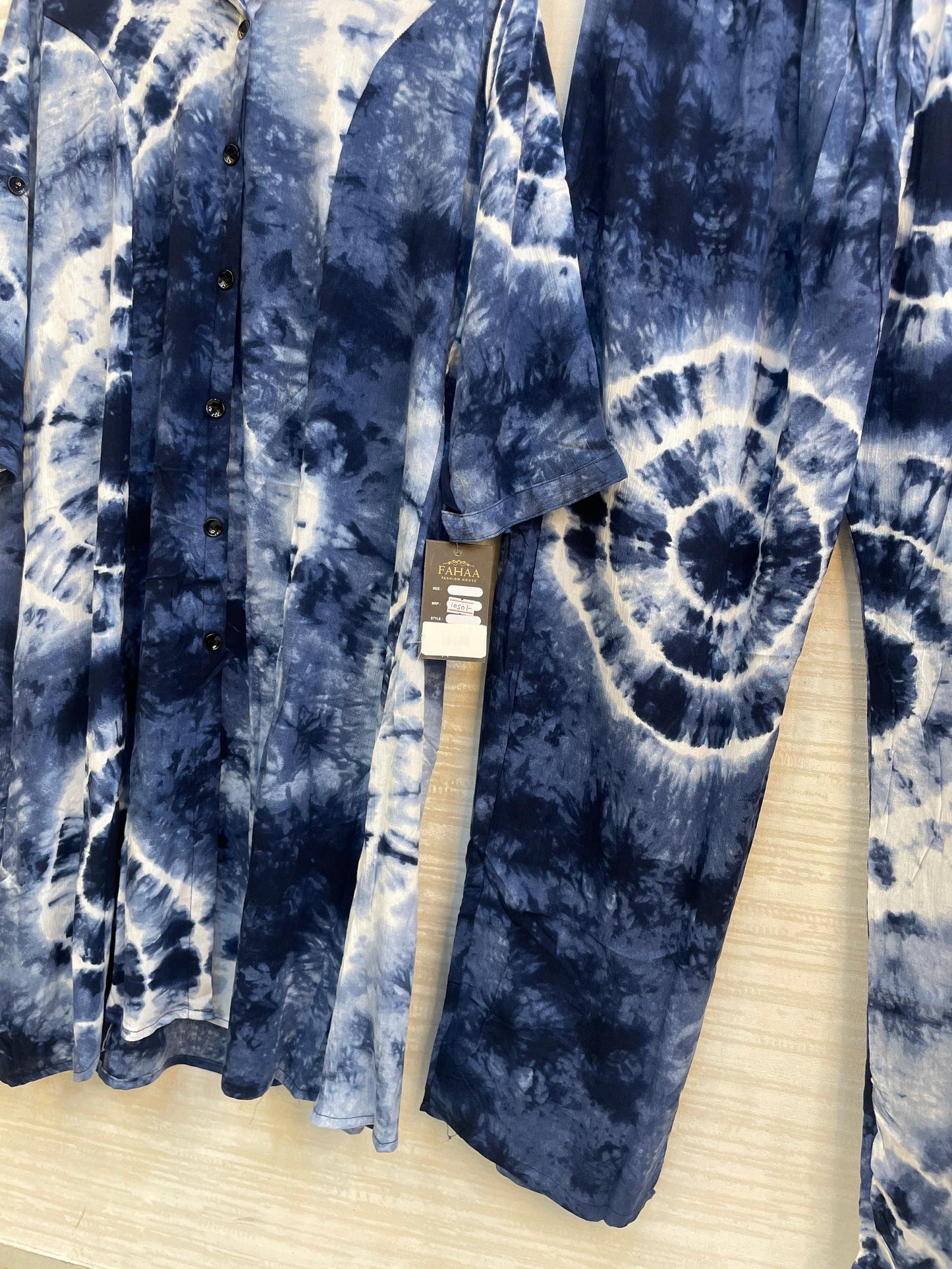 974 Floral Printed Coord-Set - Indigo Blue Tie-Dye