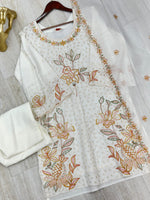 631 Premium Pakistani Lawn Suit - Ivory