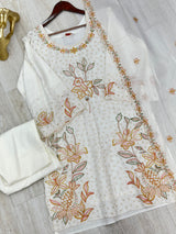 631 Premium Pakistani Lawn Suit - Ivory
