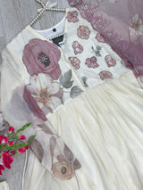 1457 Floral Gown Set - Dusty Mauve