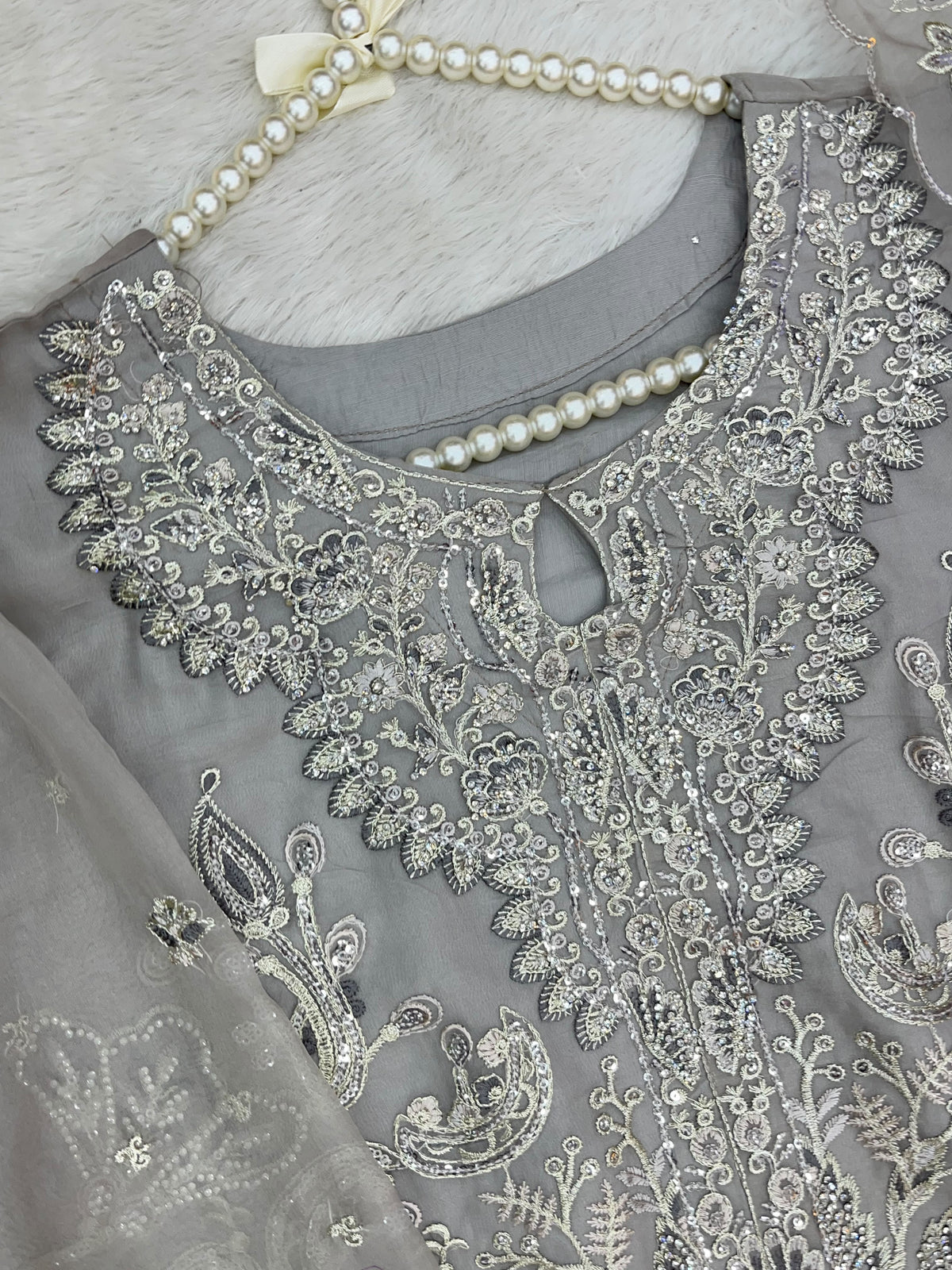 1430 Heavy Pakistani Partywear - Grey