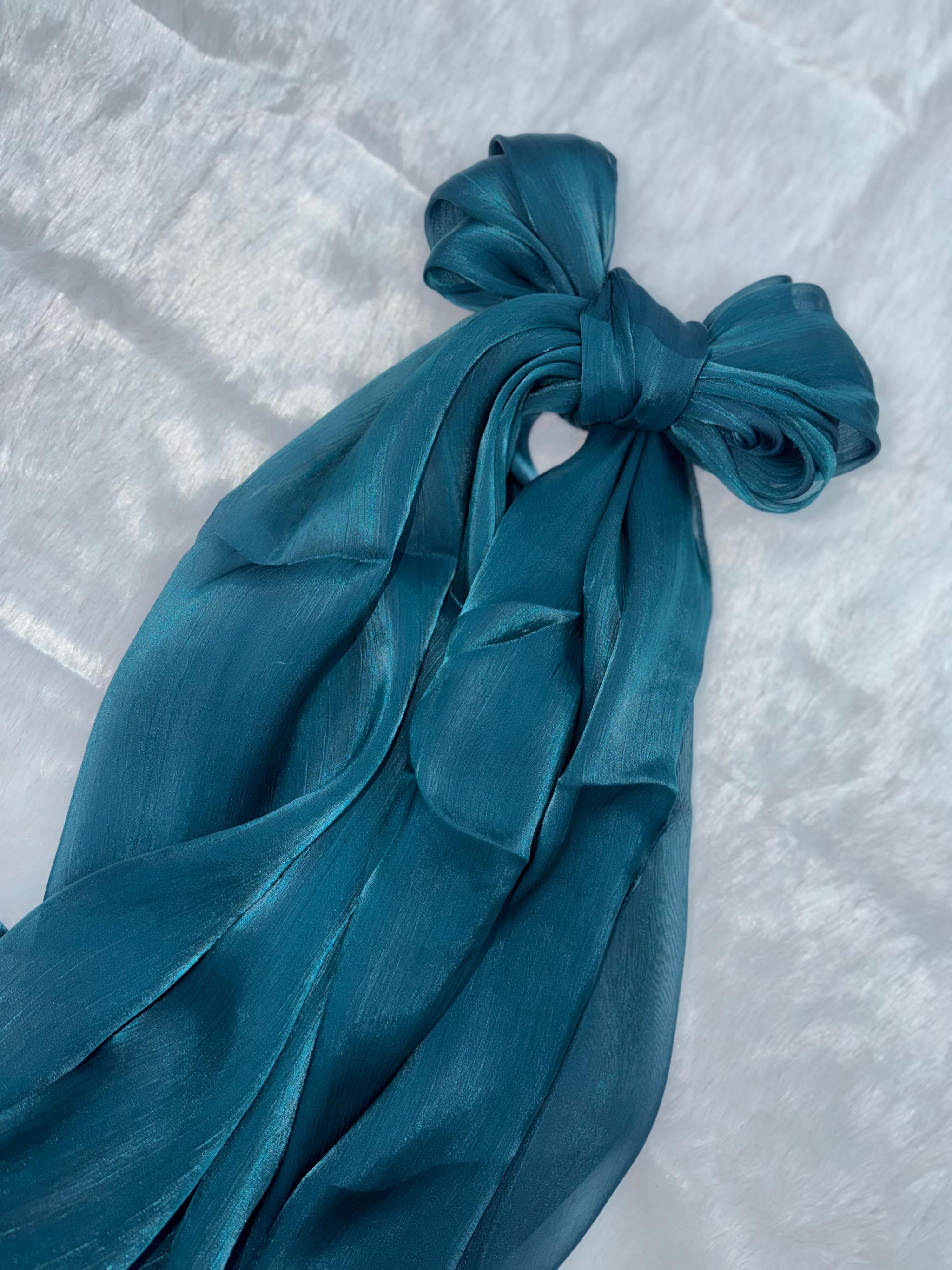 601 Organza Hijab - Turquoise Blue