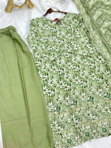 682 Pakistani Lawn Suit -  Green