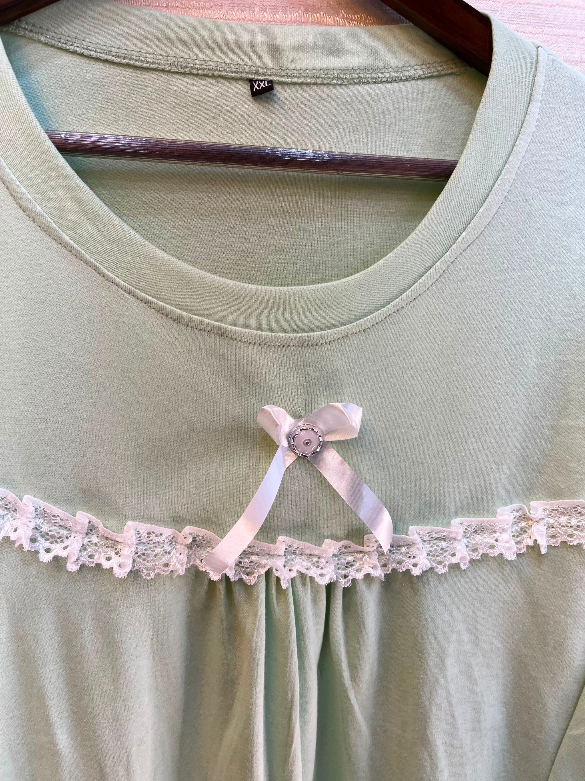 1211 Korean Bow Night Wear - Mint