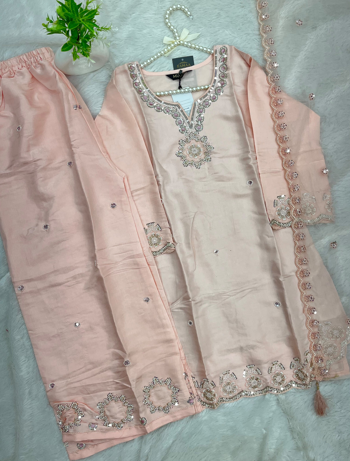 1431 Heavy Pakistani Partywear - Cream