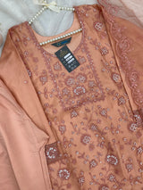 1432 Heavy Pakistani Partywear - Dusty Peach