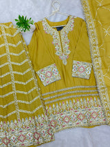 1435 Heavy Pakistani Partywear - Mustard Yellow