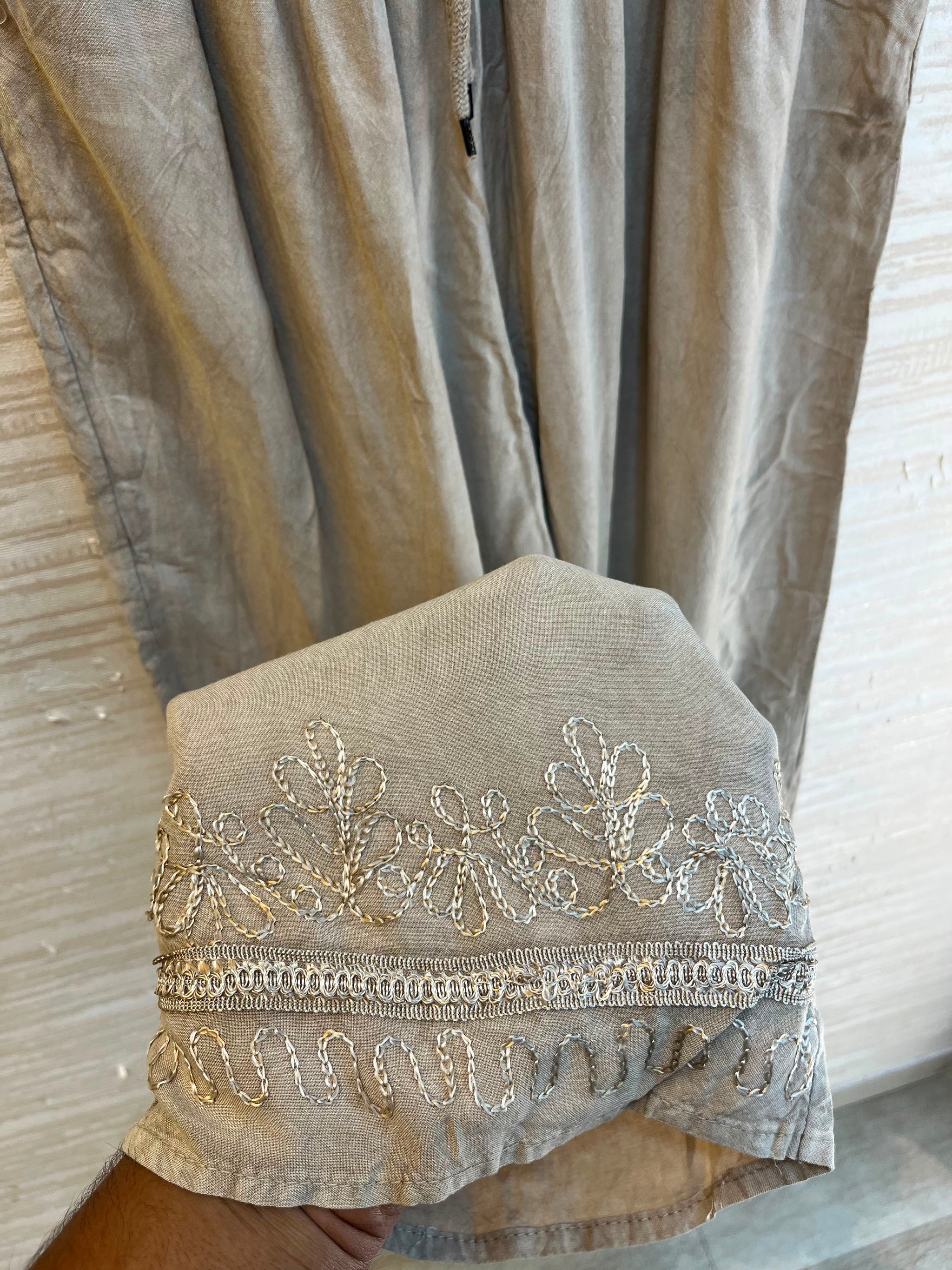 1205 Kashmiri Embroidered Coord Set - Ash Grey