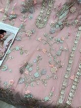 1453 Pakistani Unstitched Partywear - Blush Pink