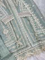 857 Readymade Mushk A-Line Sharara Set - Light Sea Green