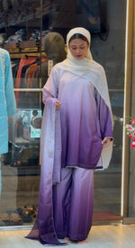 1245 Ombere Shade Coord Set - White/Purple