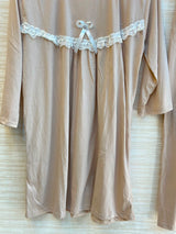 1045 Korean Bow Night Wear - Beige