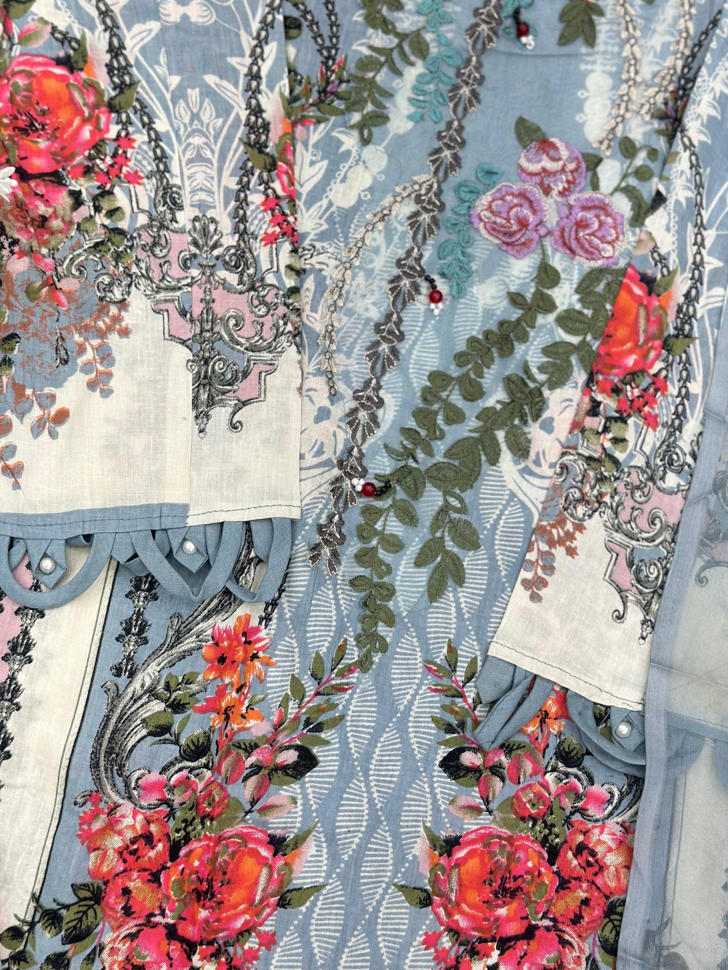 785 Readymade Jade Pakistani Floral Printed Lawn Suit