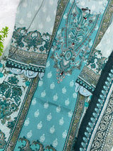 853 Readymade Pakistani Floral Embroidery Lawn Suit