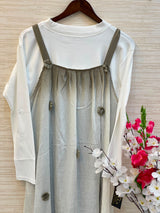 1015 Floral Flare Coord Set - Taupe Gray
