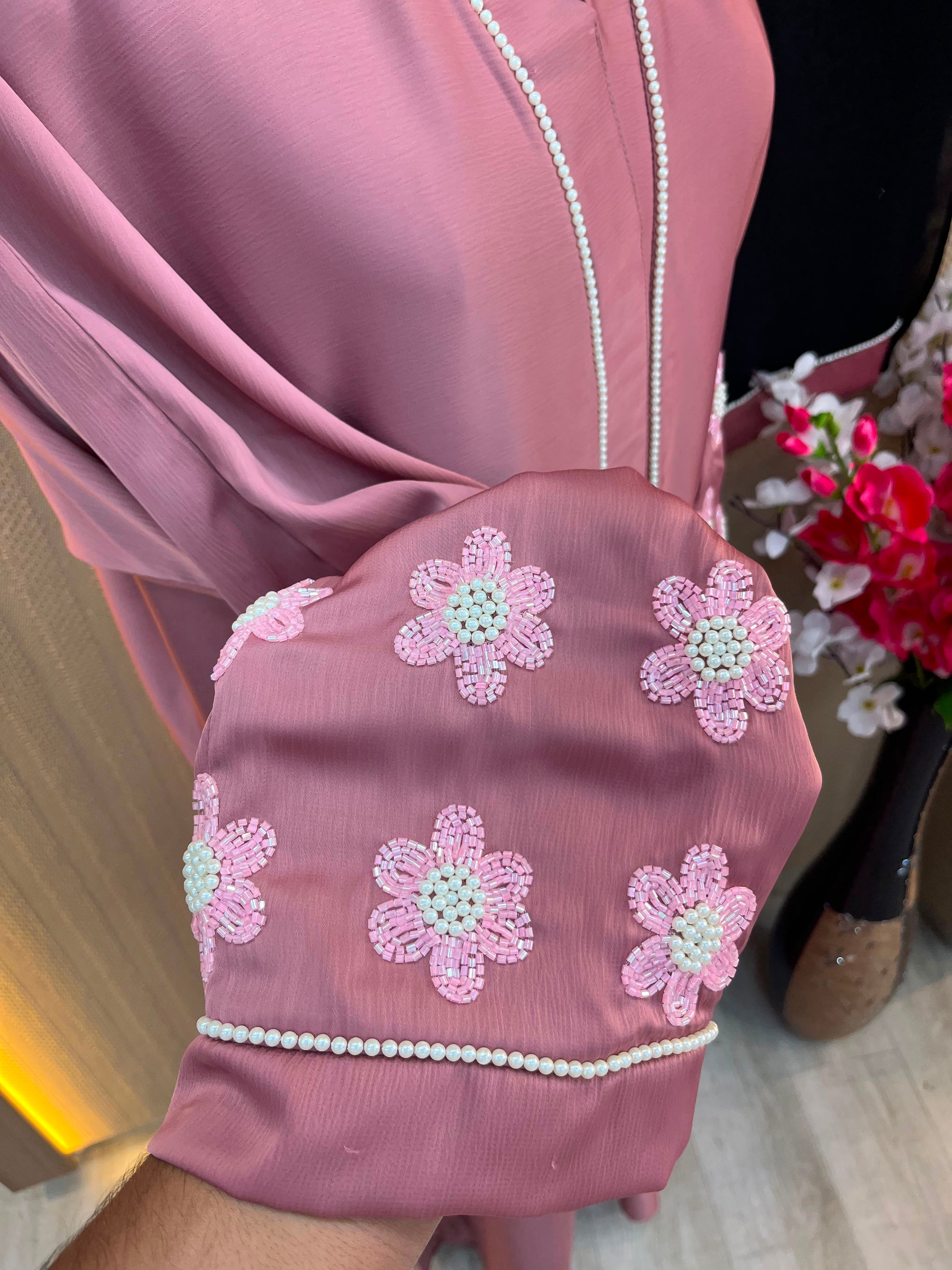 1128 The Premium Abaya -  Rose Mauve