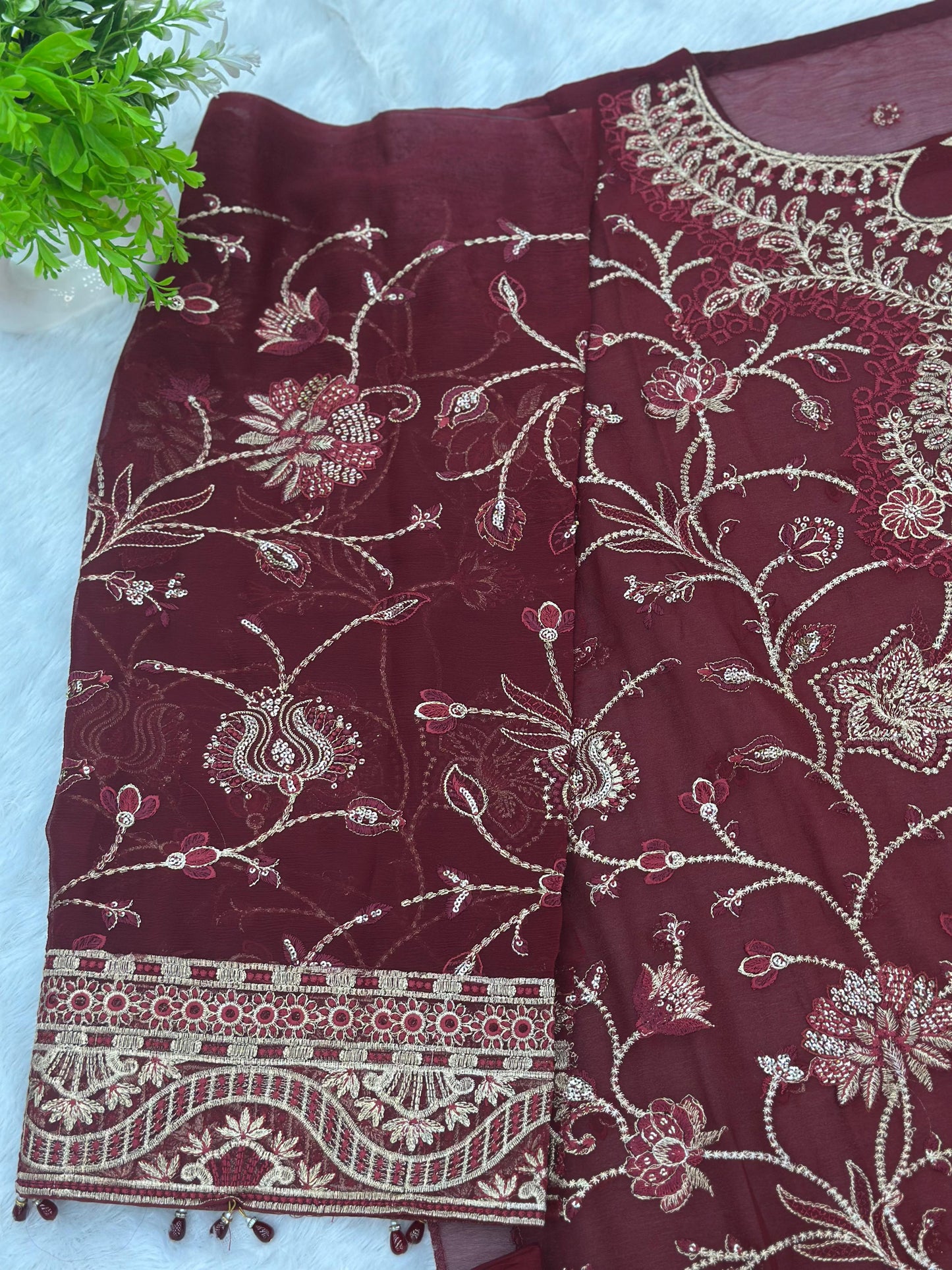 847 Ramsha | Dastak Luxury Chiffon Collection | Q-203 - Unstitched