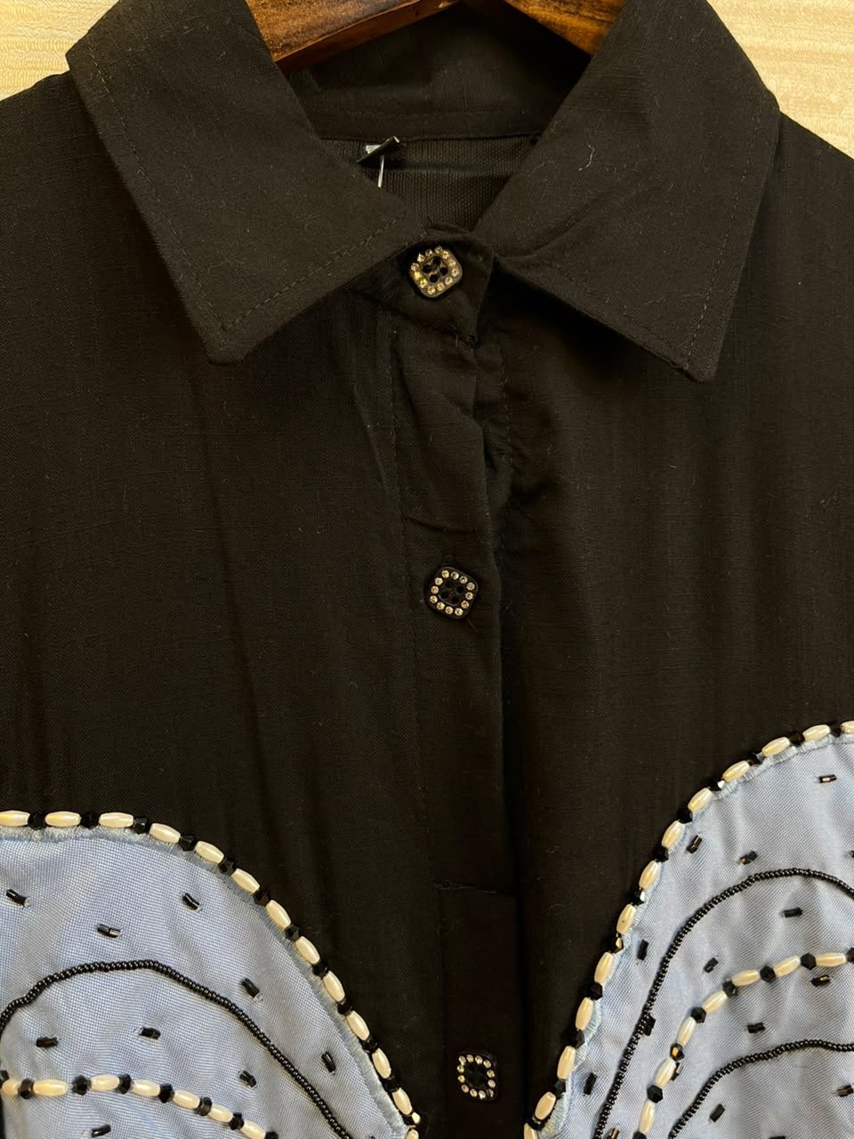 1190 Butterfly Linen Coord-Set - Black
