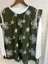 896 Flared Coord Set - Dark Green