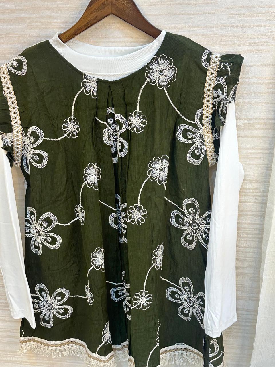 896 Flared Coord Set - Dark Green