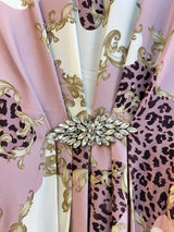 1099 Floral Kaftan Coord Set - Dusty Lavender