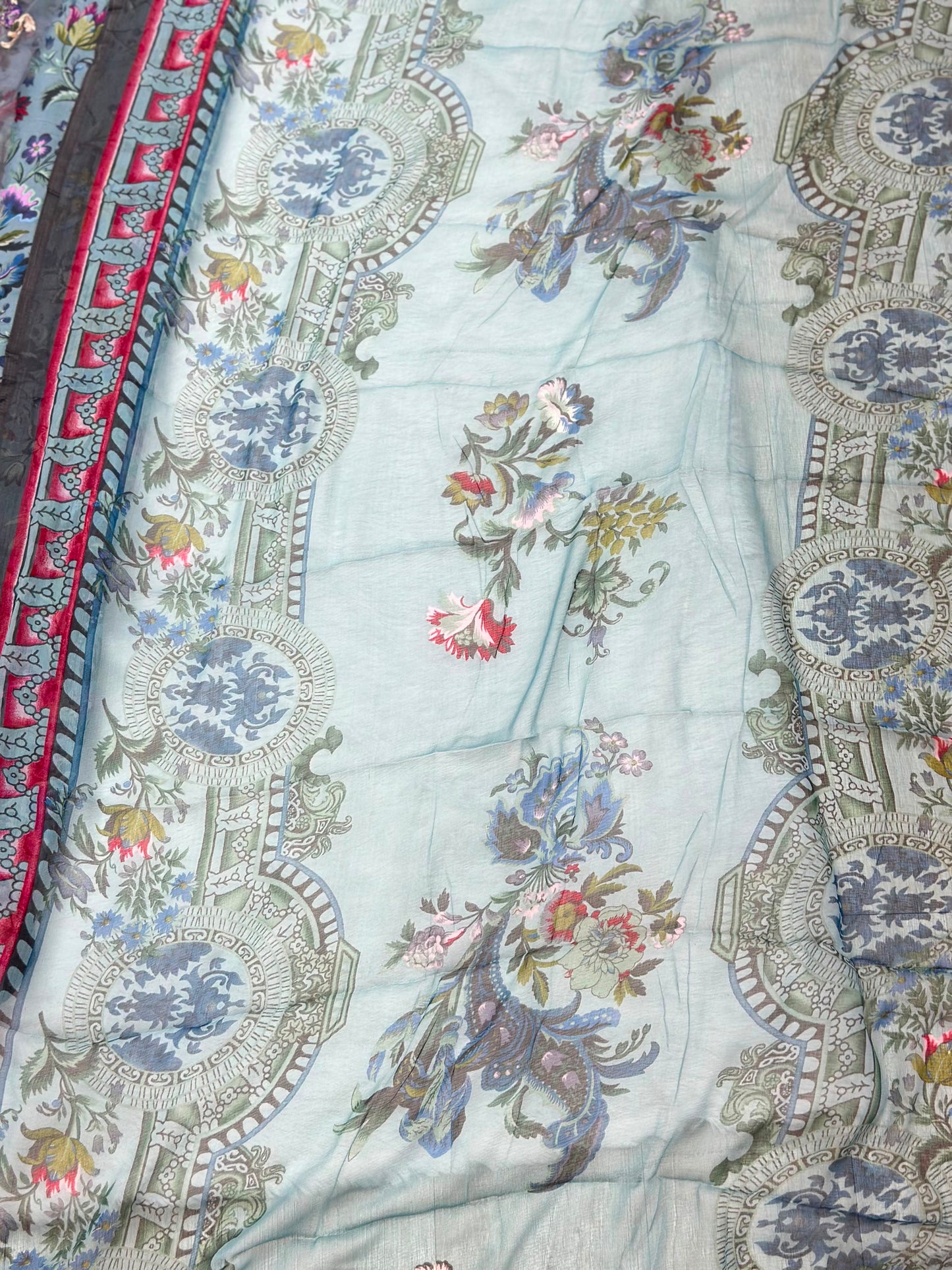 982 Unstitched Maria-B Flora Lawn Suit