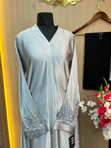 1122 The Premium Abaya - Ice Silver