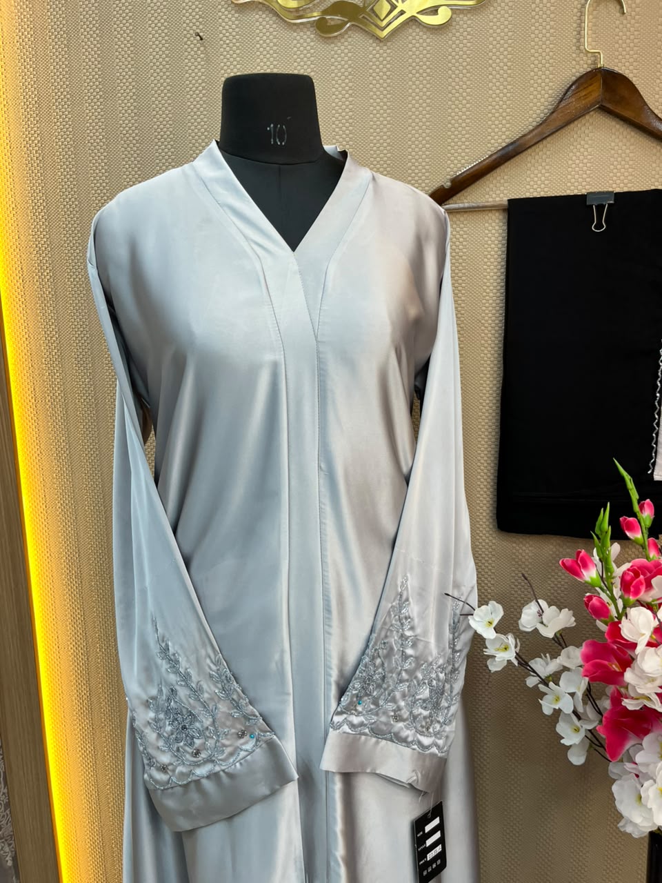 1122 The Premium Abaya - Ice Silver