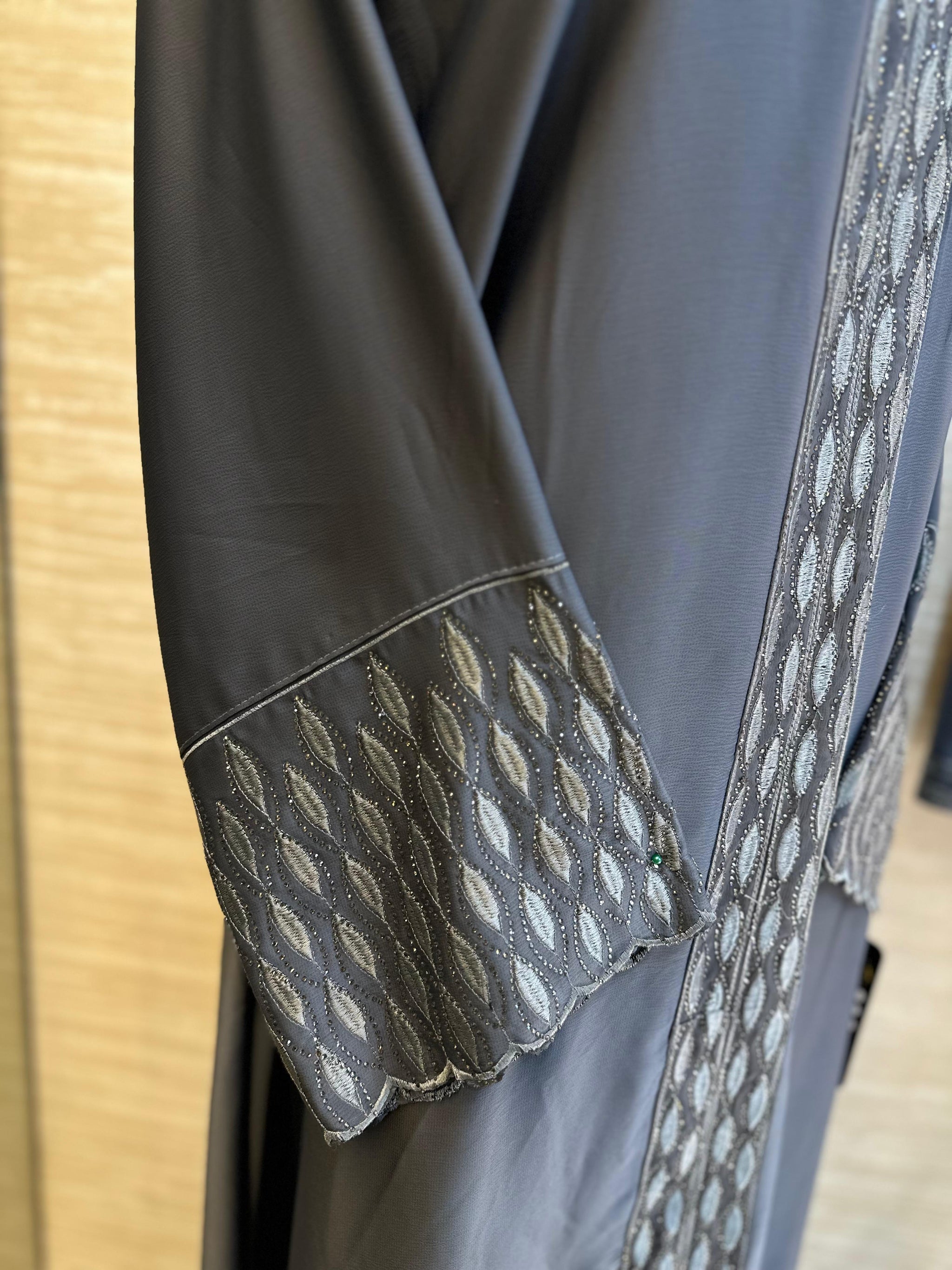 1113 The Premium Abaya - Steel Gray