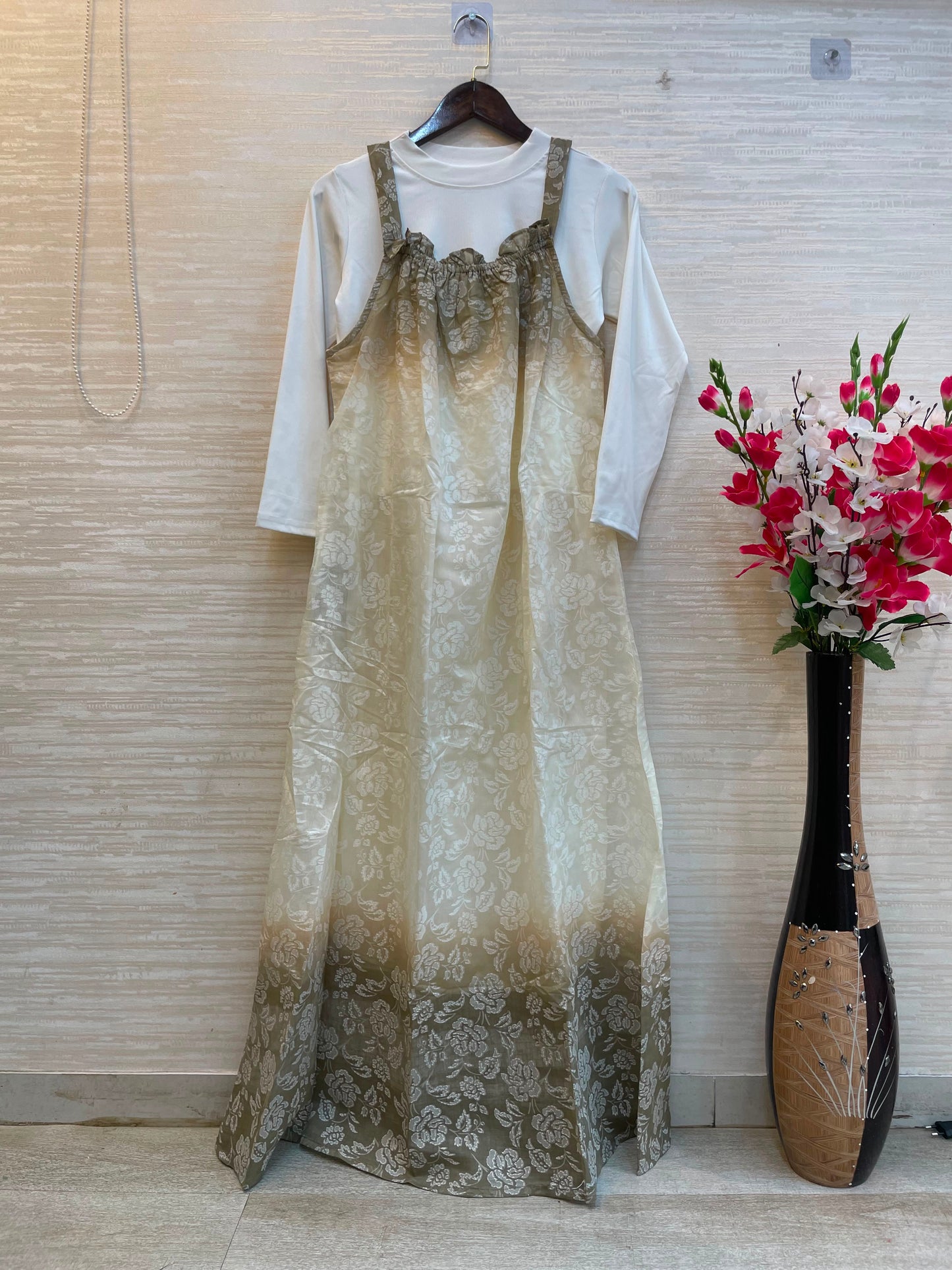 996 Floral Flare Coord Set - Olive